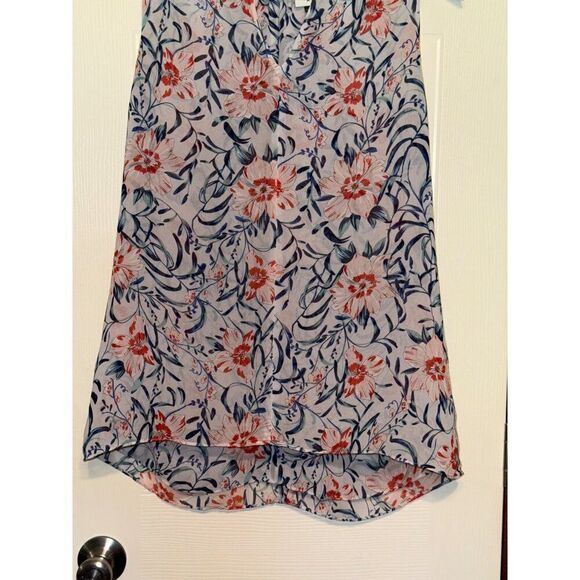 CAbi Stem Floral Sleeveless Top Blouse Blue Red Size Medium - Picture 5 of 15